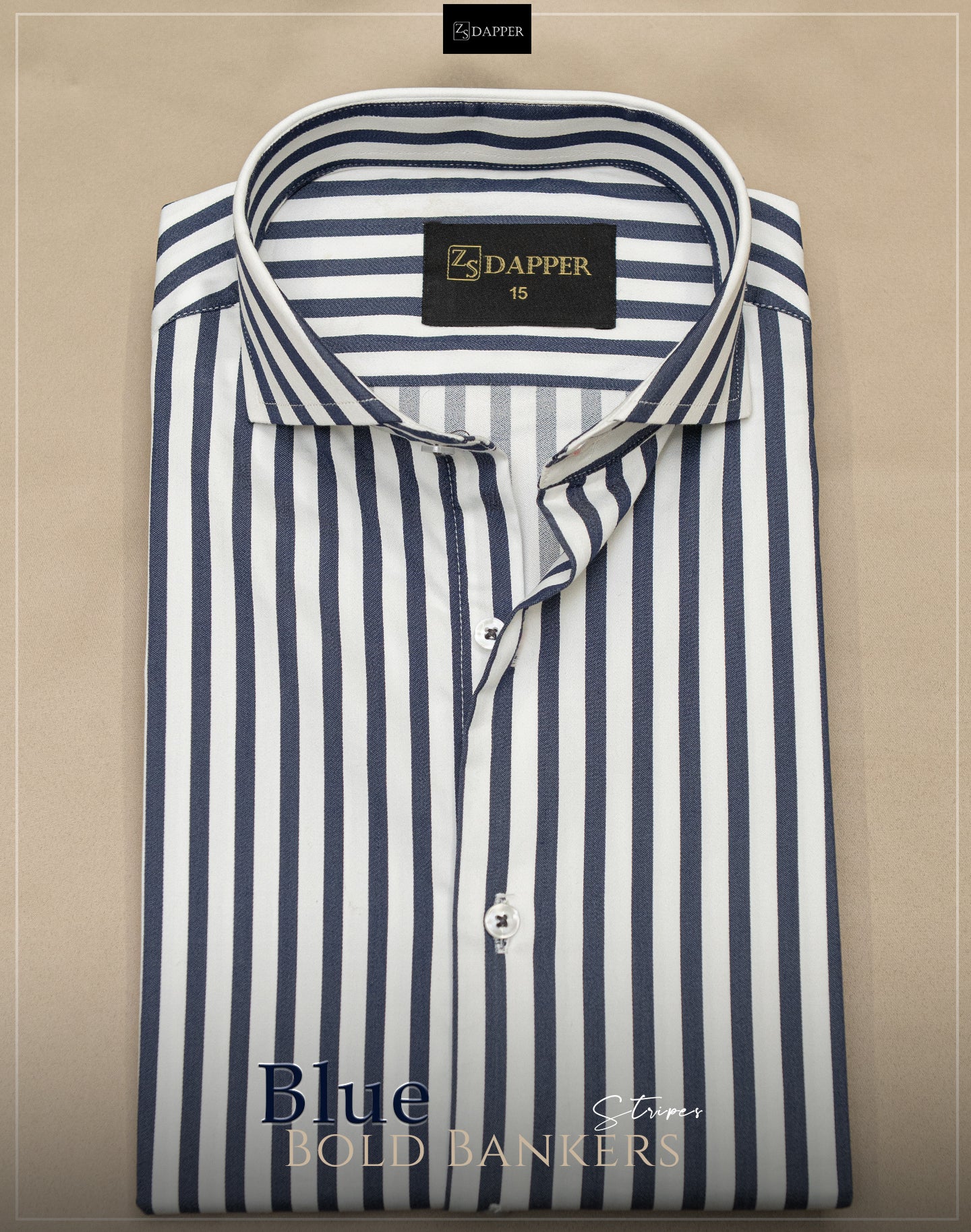 Blue Bold Bankers Stripes.