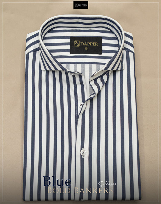Blue Bold Bankers Stripes 