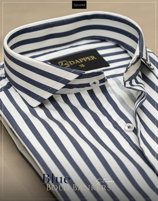 Blue Bold Bankers Stripes