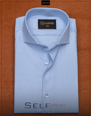 Sky Blue Self Dobby.