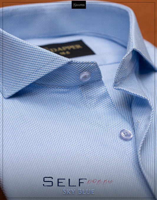 Sky Blue Self Dobby.