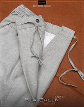 Sea Green Linen Pleated Trouser.