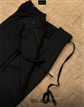 Black Linen Pleated Trouser.