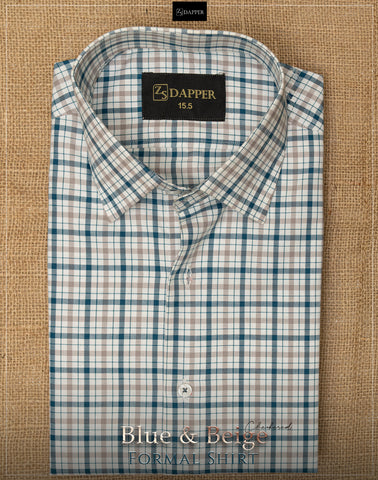 Blue & Beige Checkered.